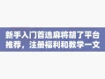 新手入门首选麻将胡了平台推荐，注册福利和教学一文掌握